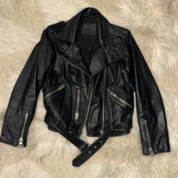 All Saints Balfern Leather Jacket 🖤🖤 - Picture 5 of 7
